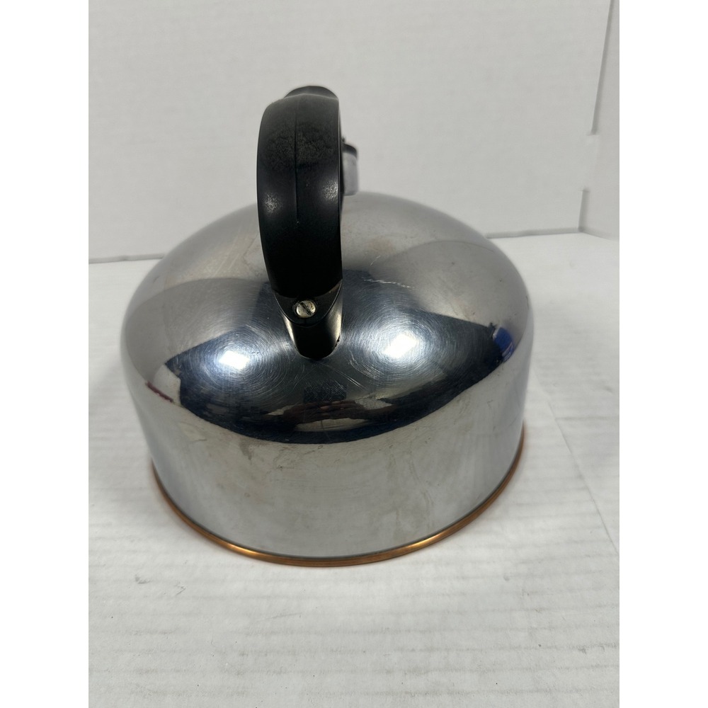 Vintage‎ Revere Ware 1801 Copper Bottom Stainless Steel Whistling Tea Kettle USA - Picture 4 of 8